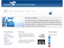 Tablet Screenshot of evantecscientific.com